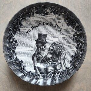Skeleton Art bowl till death do us part 6.5"